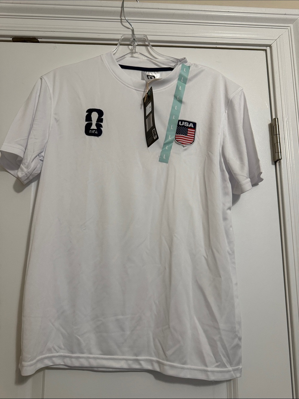 FIFA USA White Childs Short-Sleeve Football Jersey with Crest